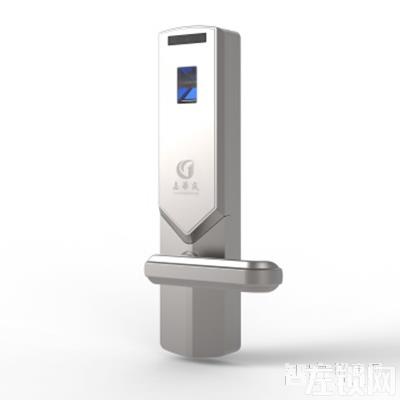 丽雅系列按键式机械指纹锁密码锁滑盖银色